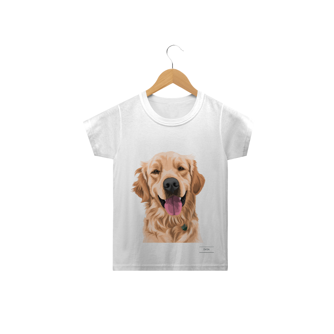 Nome do produto  Camiseta Infantil ZAYA | Animais - Golden Retrivers