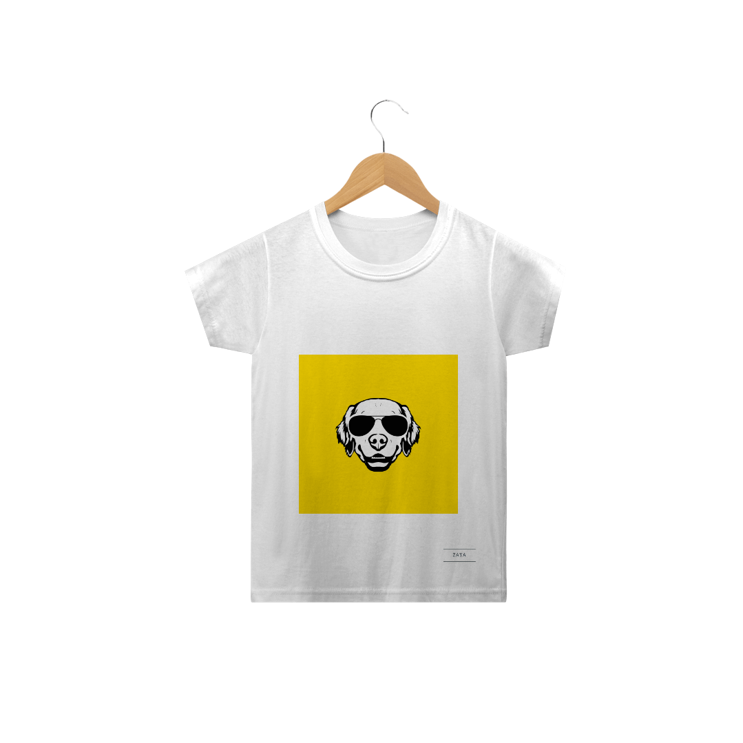 Nome do produto  Camiseta Infantil ZAYA | Art - Golden Retriever