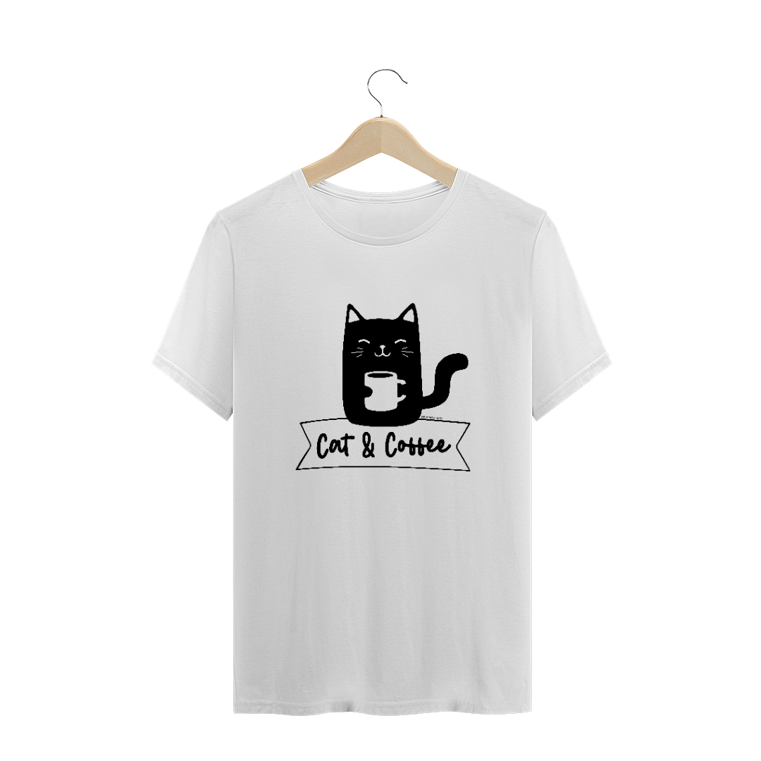 Nome do produto  Camiseta Plus Size Prime | Cat and Coffee Black