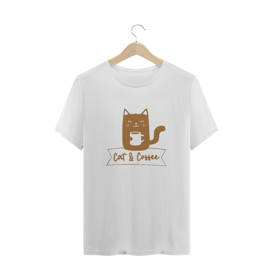 Nome do produto  Camiseta Unissex Prime | Cat and Coffee Black/Milk