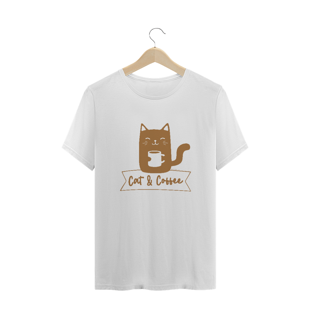 Nome do produto  Camiseta Plus Size Prime | Cat and Coffee/Milk