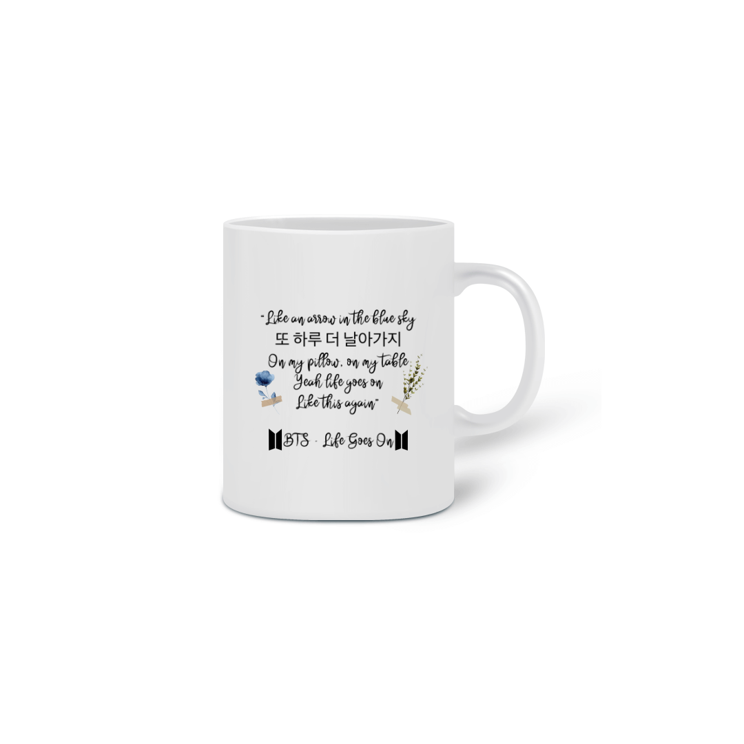 Nome do produto: Caneca personalizada BTS Life Goes On, fan-made! :)