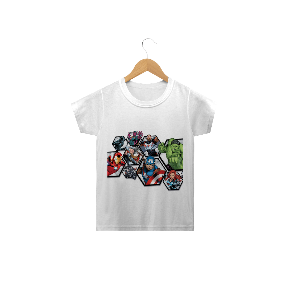 Nome do produto  Camisa Vingadores HQ Infantil