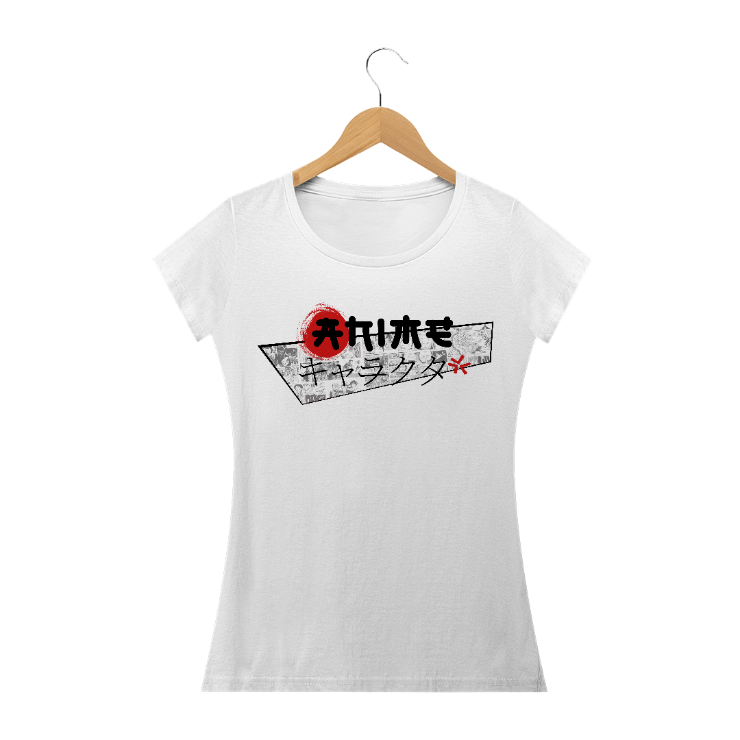Nome do produto  Anime/mangá - Minimalista (Camiseta Feminina Cores Claras)