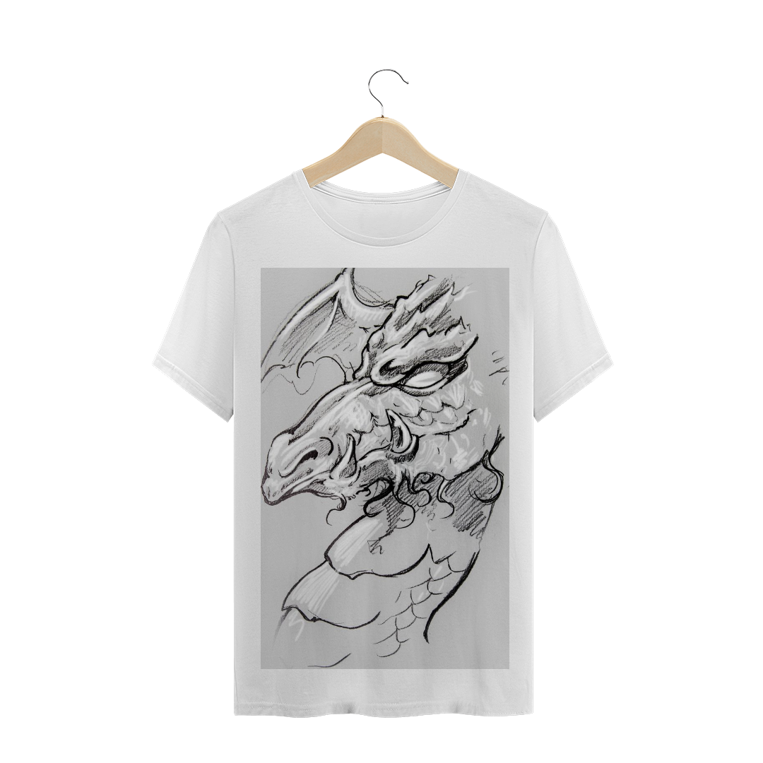 Nome do produto  Camiseta branca cabeça de dragão