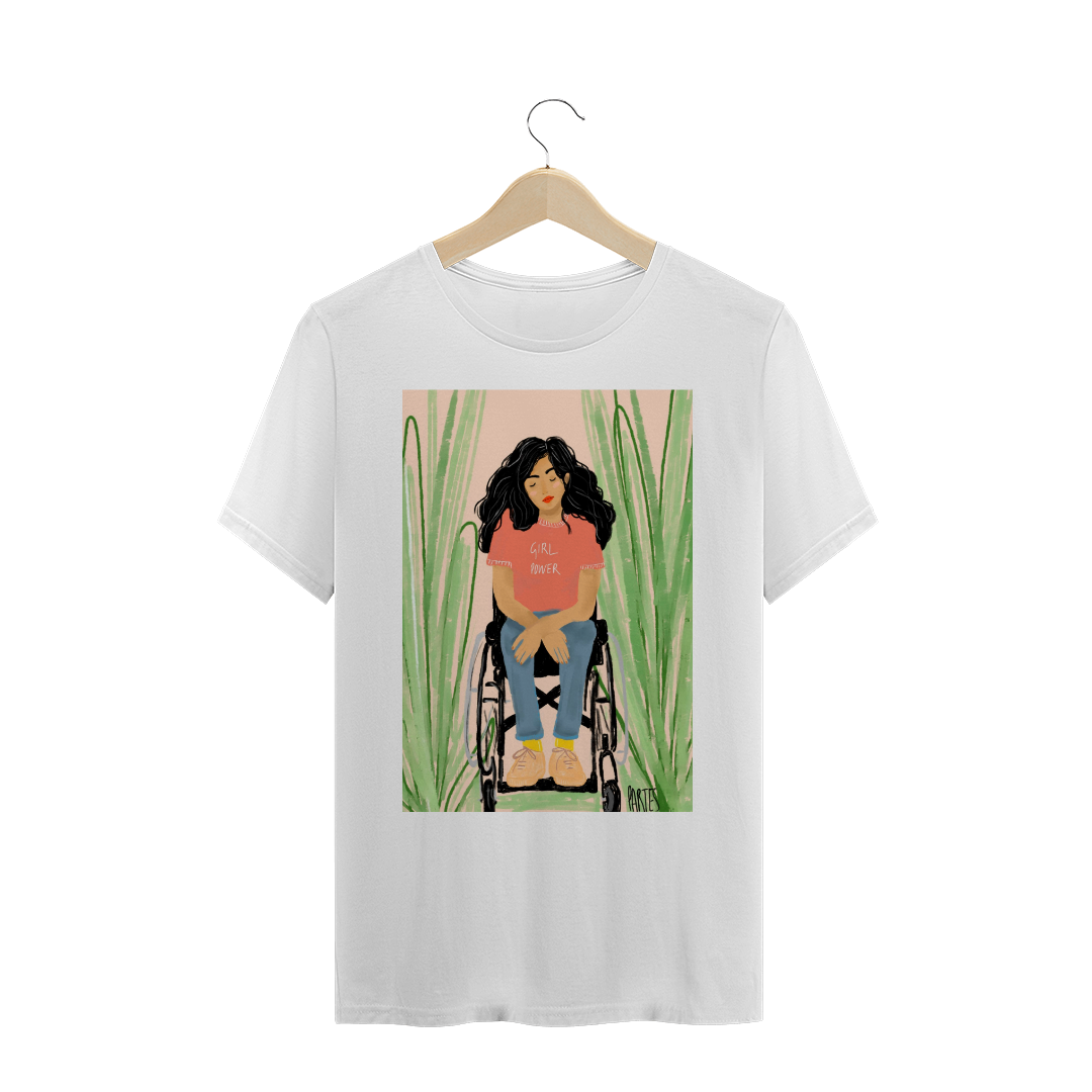 Nome do produto  T-shirt Girl Power Cadeirante 