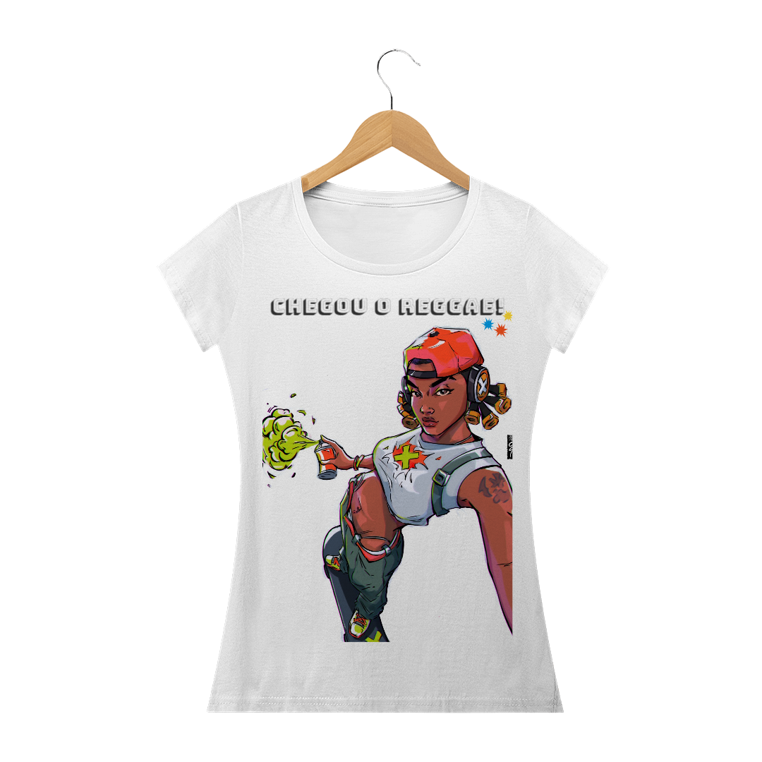 Nome do produto  Camiseta Feminino CHEGOU O REGGAE! Raze