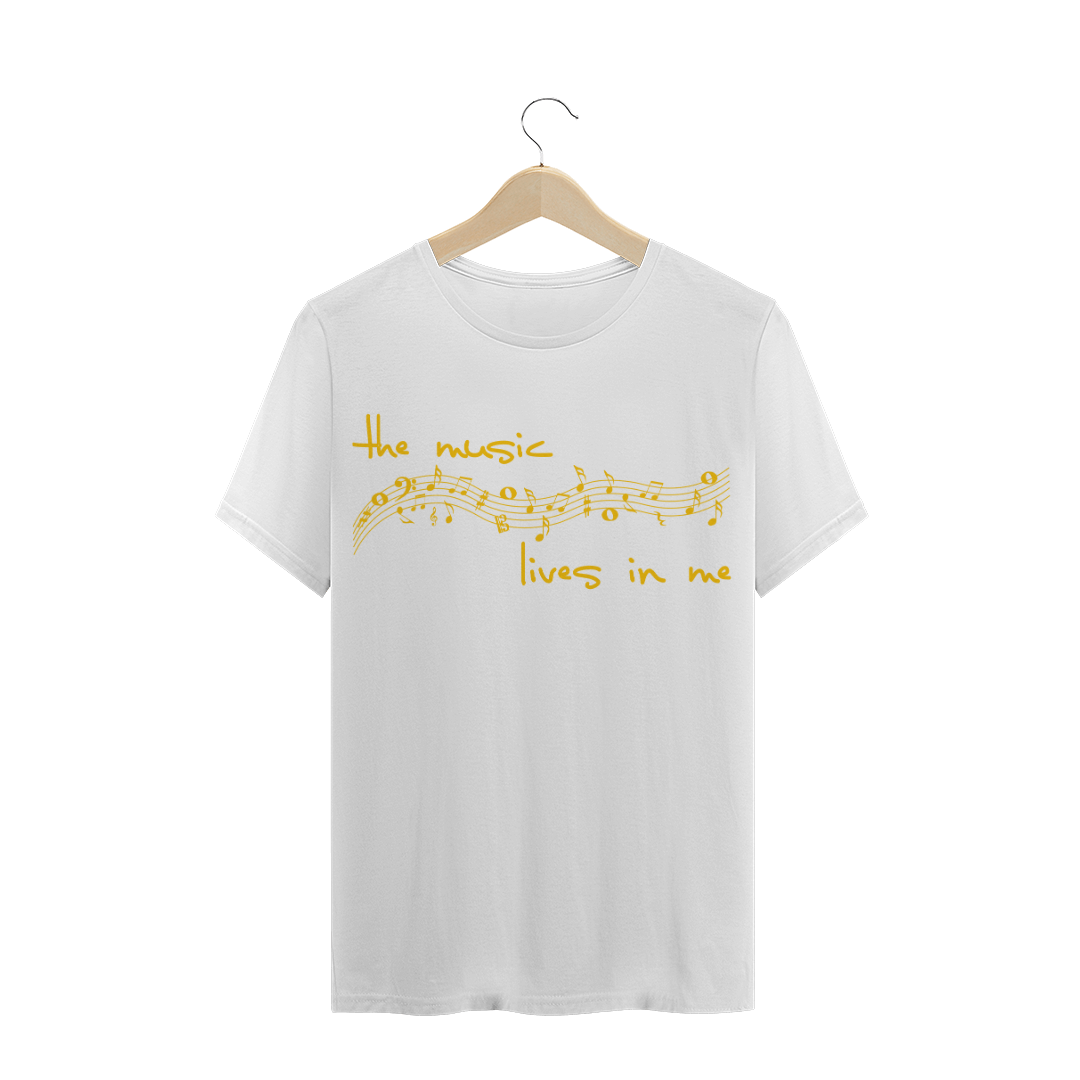 Nome do produto  CAMISETA The music lives in me // música