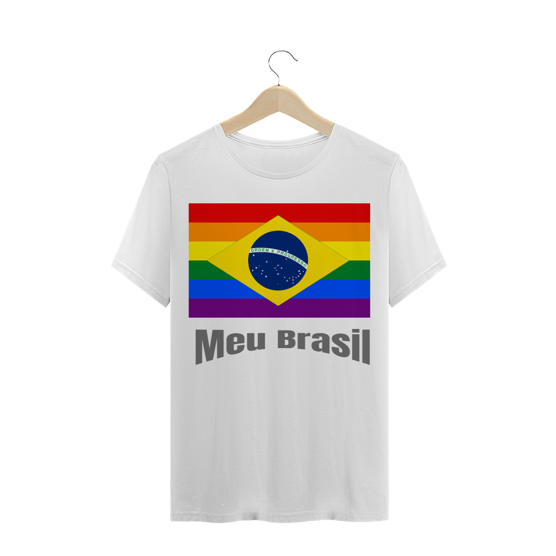 Nome do produto: CAMISETA CLASSIC BANDEIRA DO BRASIL LGBT
