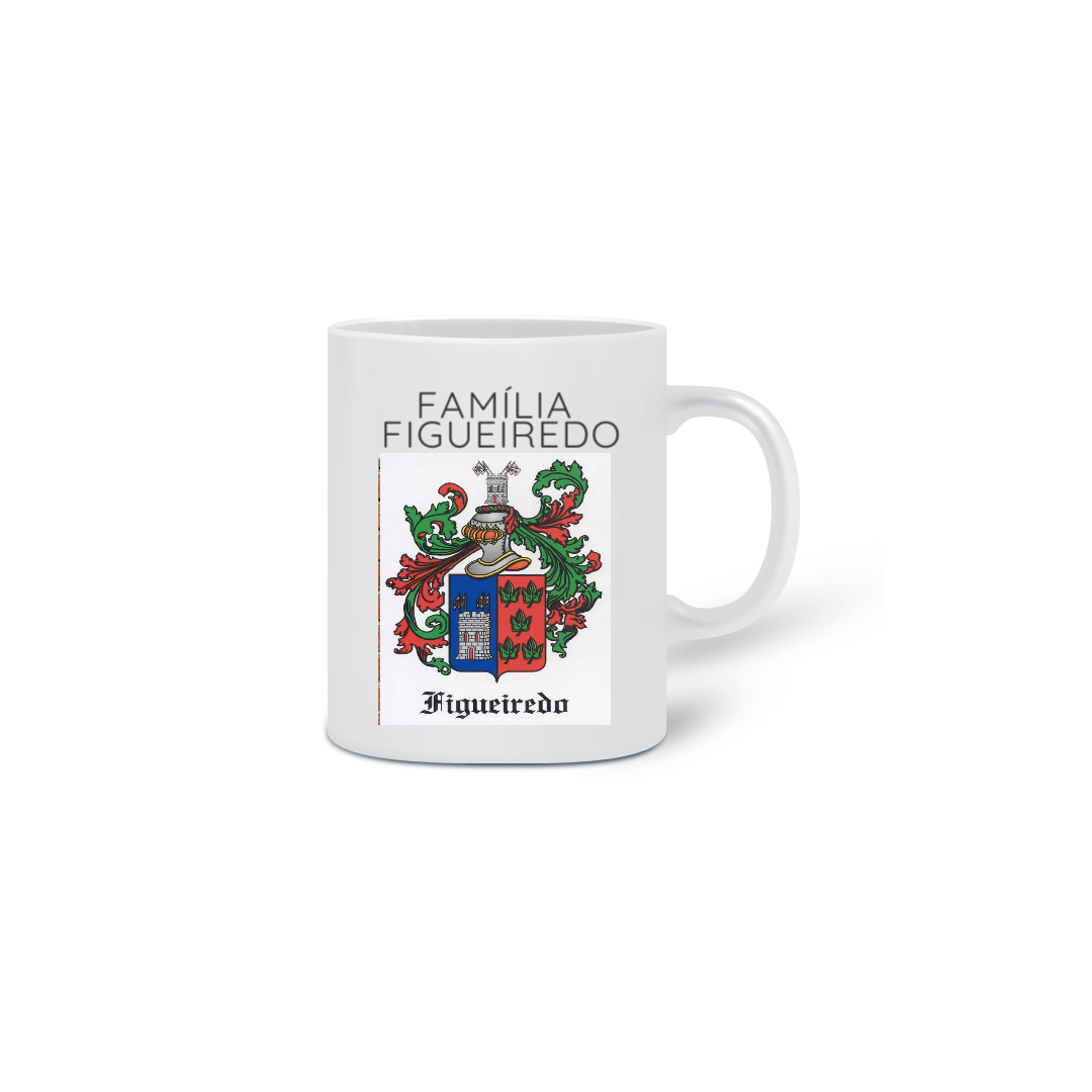 Nome do produto: CANECA BRASÃO FAMÍLIA FIGUEIREDO