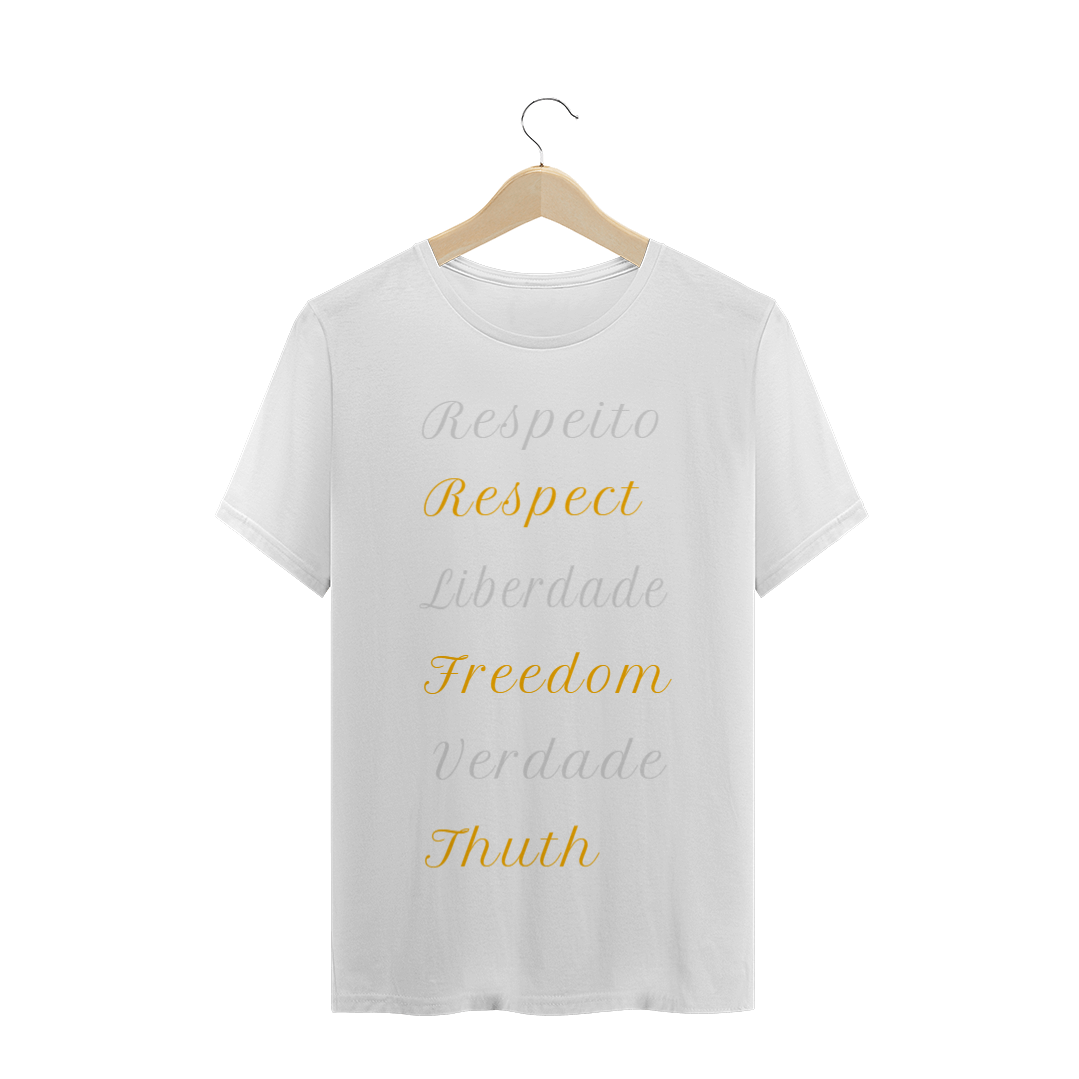 Nome do produto  T-shirt Plus Size - Respeito & Respect