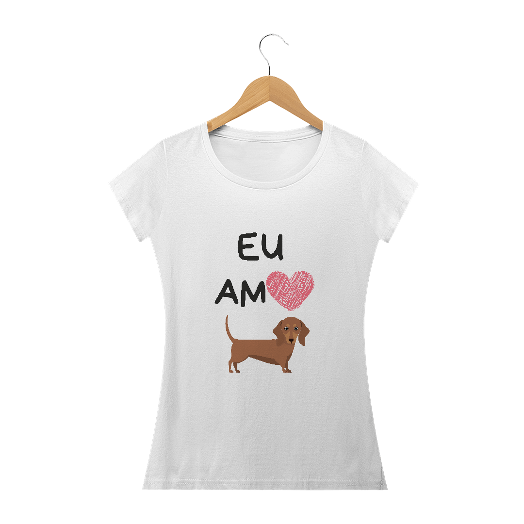 Nome do produto  Camiseta Eu Amo Dachshund Babylook Feminina