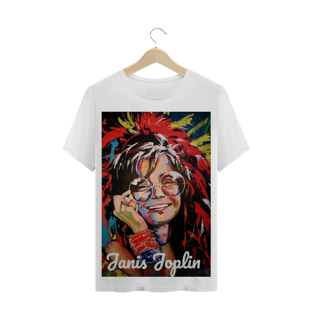 Nome do produto  Camiseta com manga Janis Joplin