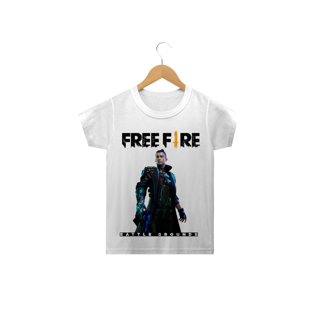 Nome do produto  Camiseta Free fire CR7 - Branca