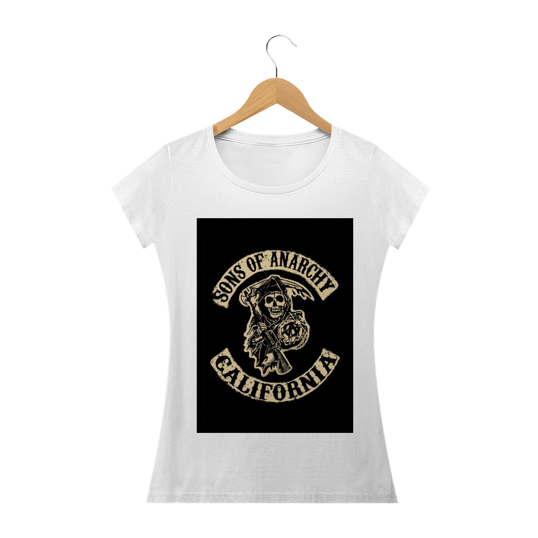 Camisa Baby Long Feminina - SONS OF ANARCHY - PROMOÇÃO DE INAUGURAÇÃO DE 59,90 POR APENAS 45,69