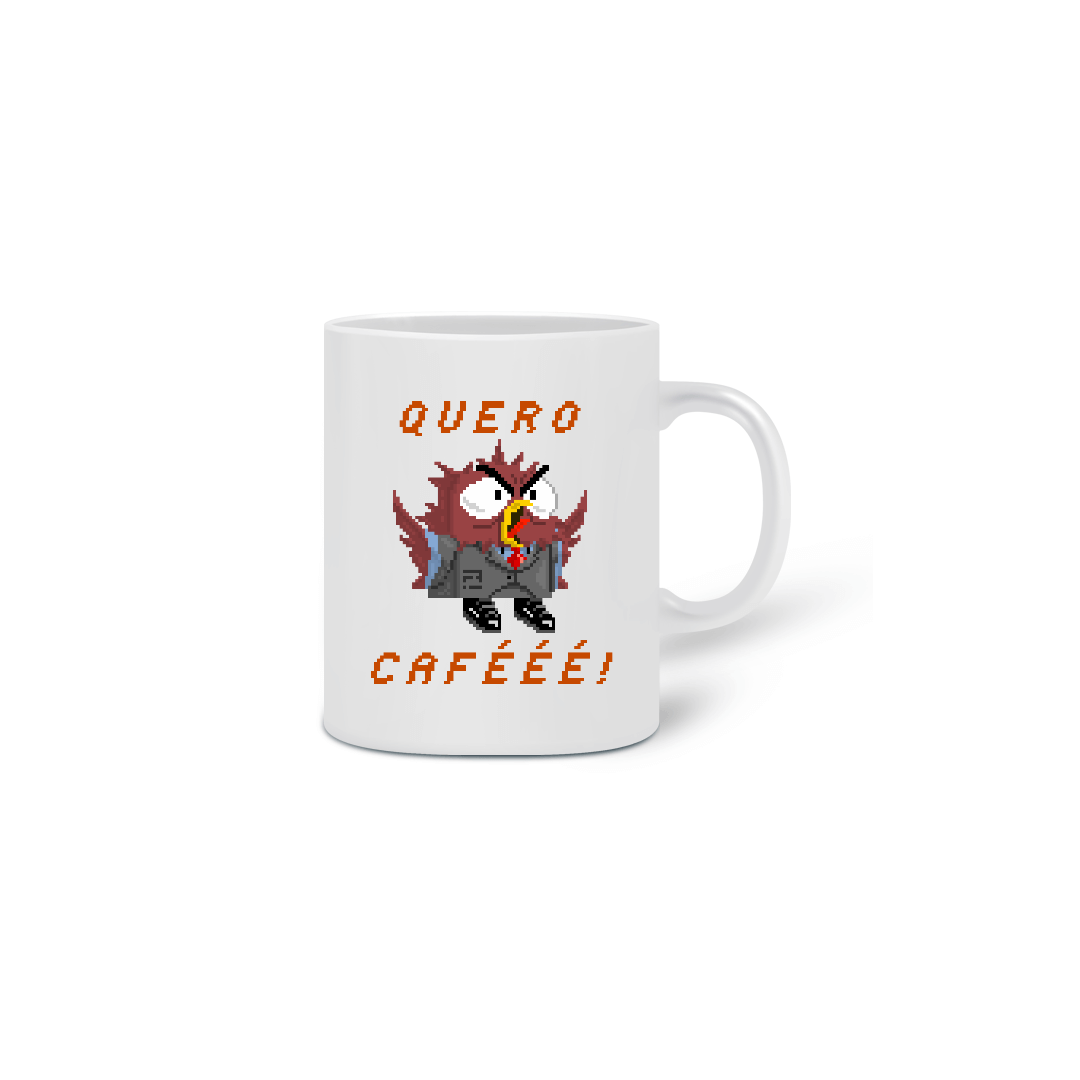 Caneca Quero Café! (Pixel art)