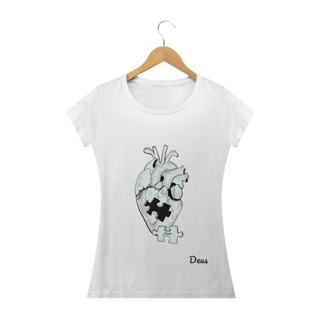 Camiseta Feminina - Coração - Peça - Deus