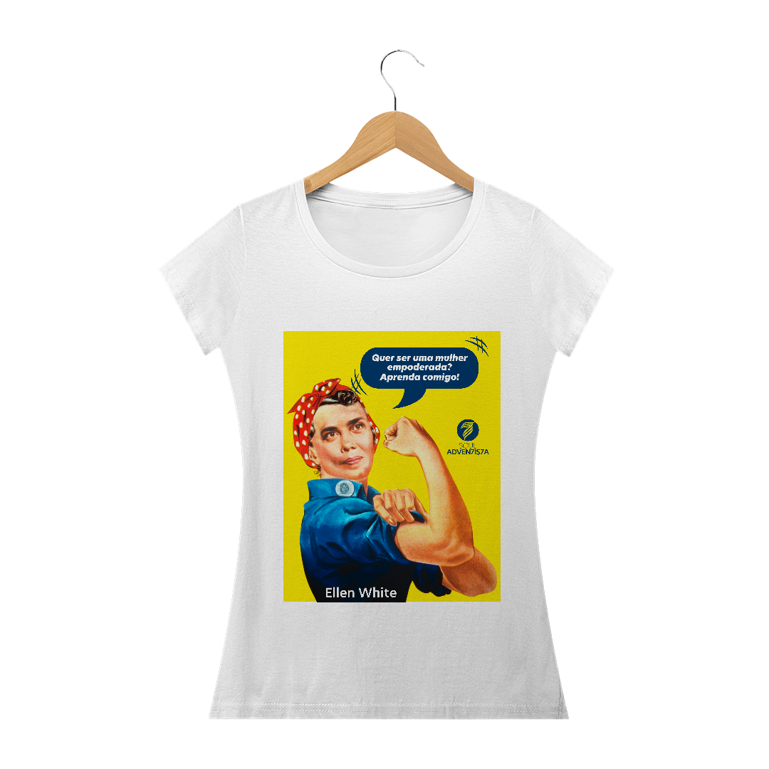 Nome do produto  Camisa Ellen White empoderada baby look feminina