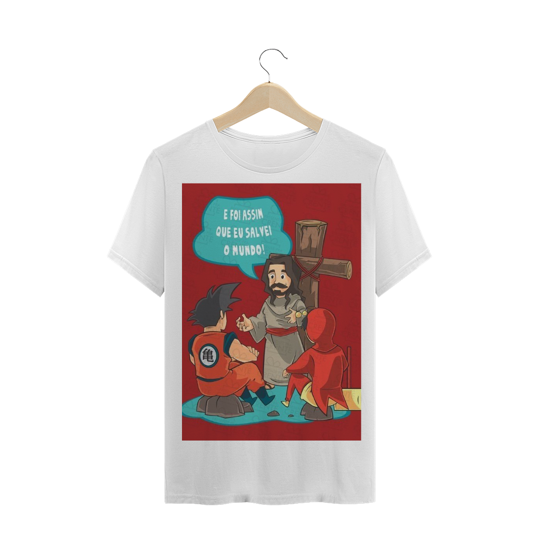 Nome do produto  Camiseta Jesus, Goku e Chapolin