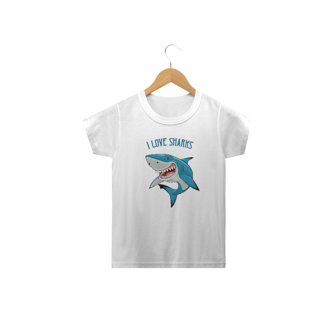 Nome do produto  Camiseta I lover sharks infantil