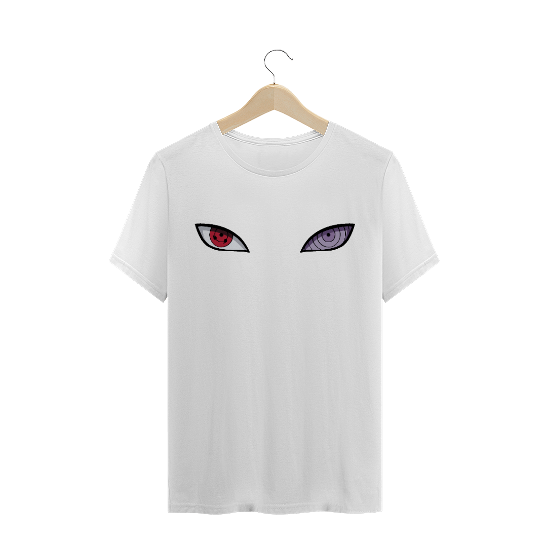Camiseta Quality Estampada com Olhos Sharingan e Rinnegan - Naruto Shippuden