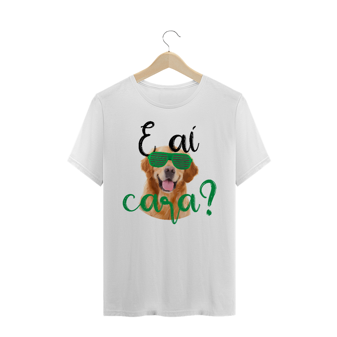 Nome do produto  Camiseta Golden Retriever - E aí cara?
