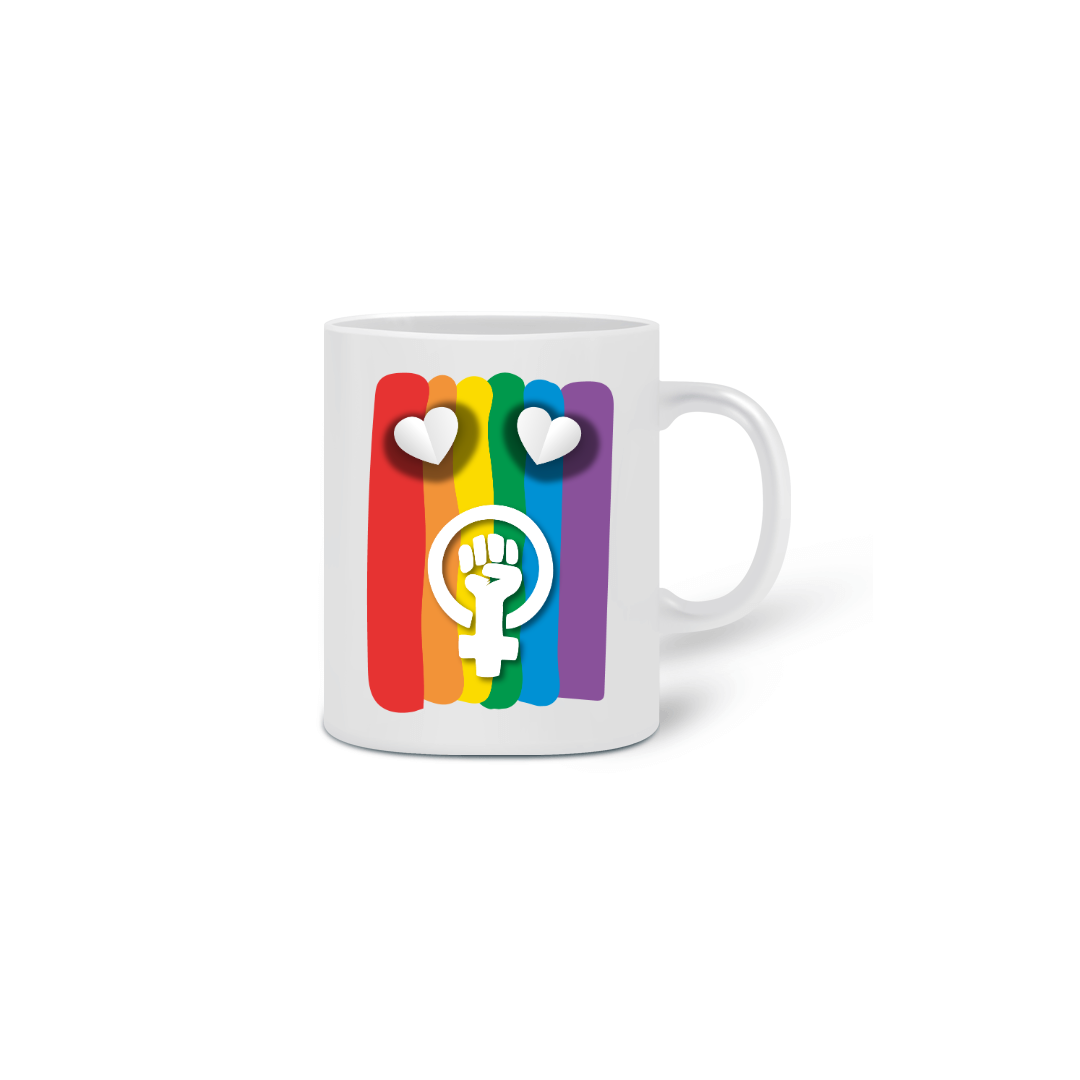 Nome do produto  Caneca LGBTQIA+, Feminismo e Amor