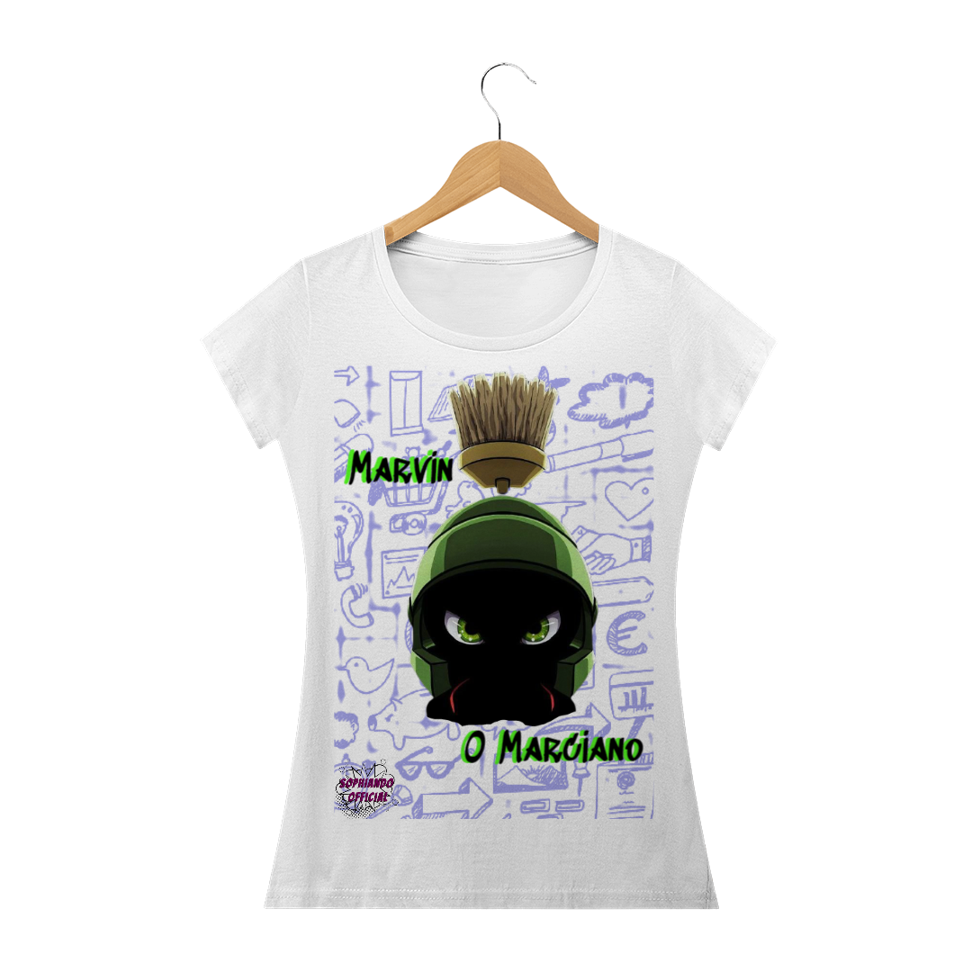 Nome do produto  Marvin O Marciano! Camisa Feminina Baby Long Quality