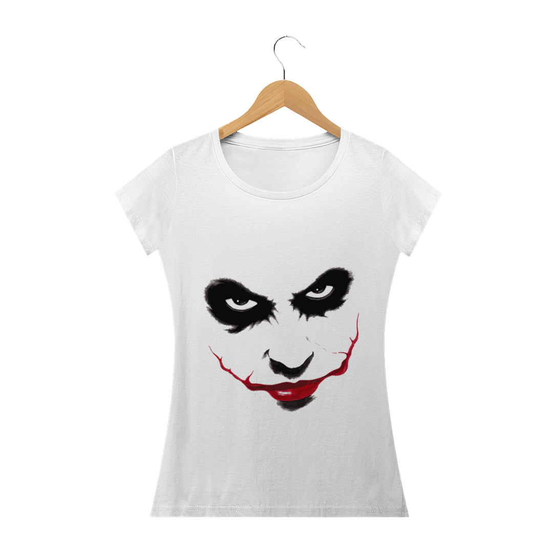 Nome do produto  Camiseta Baby Long Feminina - Rosto do Coringa/Joker
