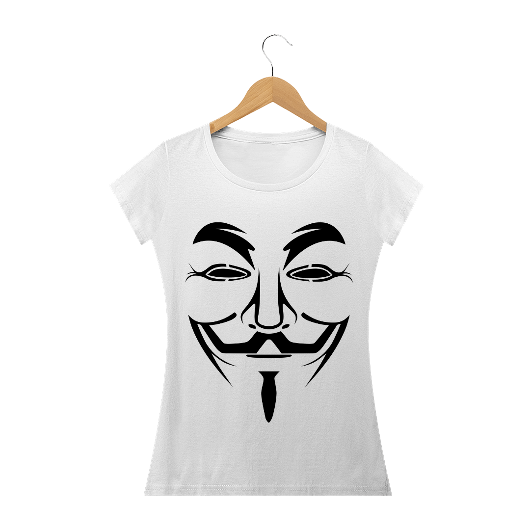 Nome do produto  Camiseta Baby Long Feminina - Guy Fawkes