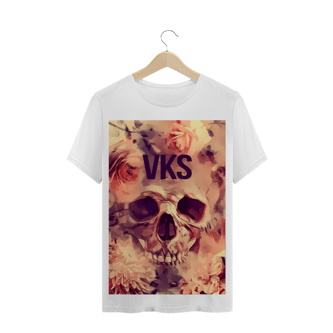 Nome do produto  Skull flowers VKS - Camiseta 