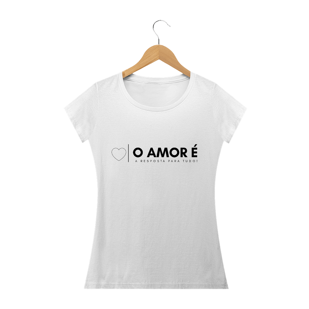 Nome do produto  Baby Look Frase Preta Amor