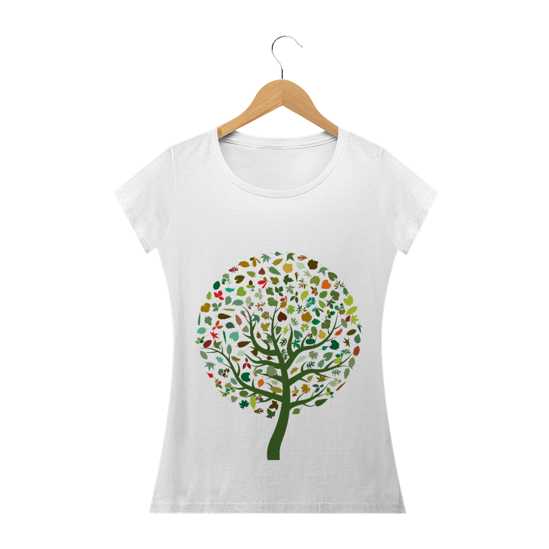 Camiseta Baby Long Quality Estampa Desenho Árvore Gigante