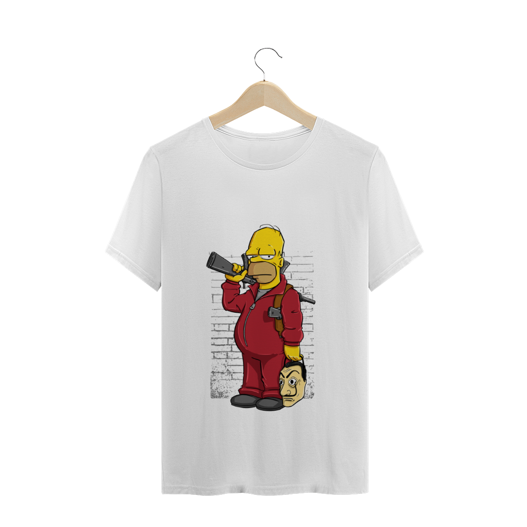 CAMISETA MASCULINA SIMPSONS LA CASA DE PAPEL