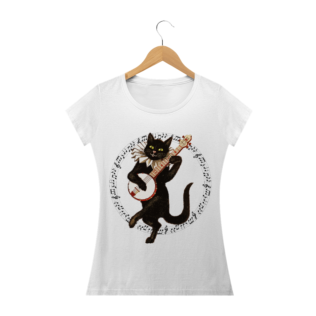 Nome do produto  Camiseta Music Cat Feminina