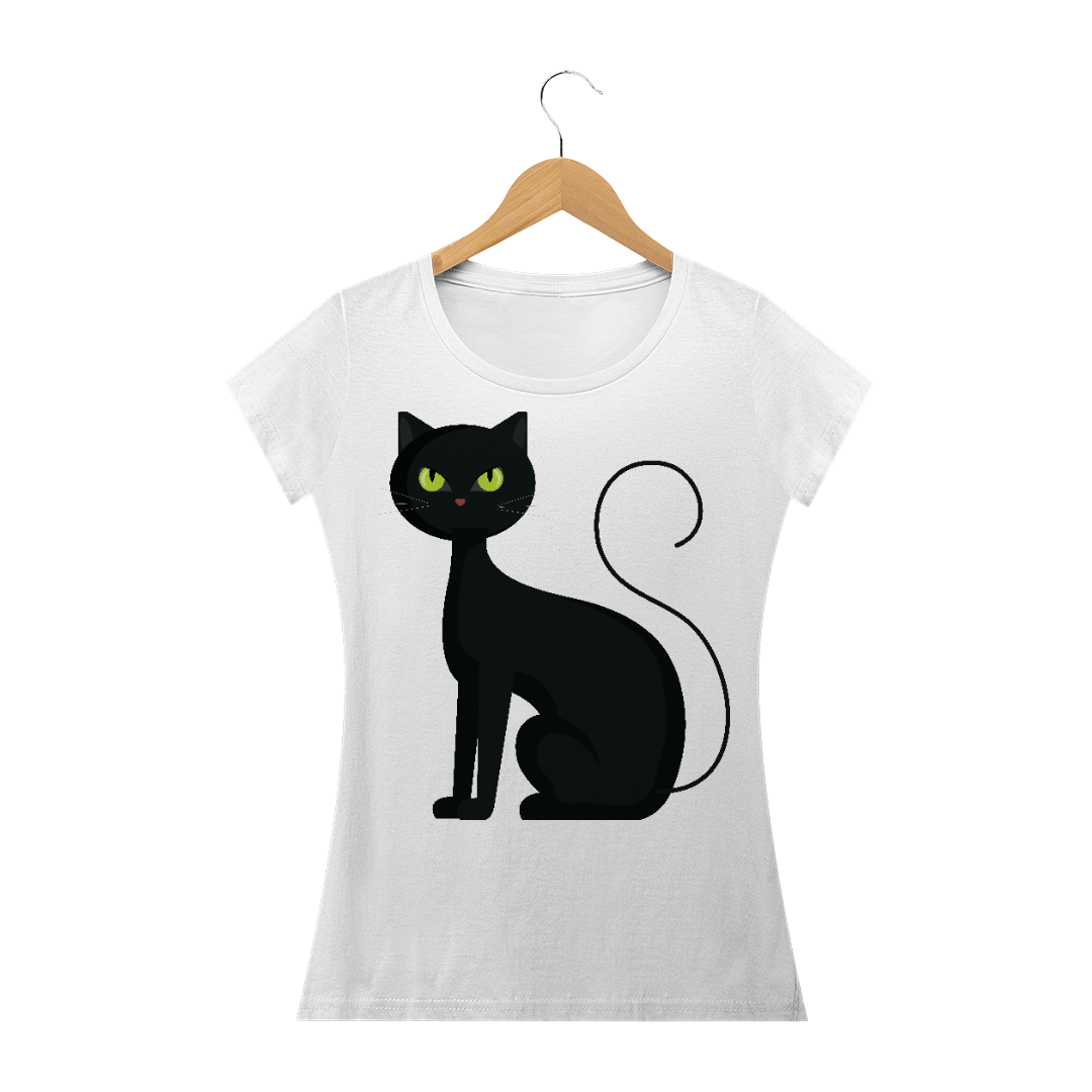 Nome do produto: Camiseta Quality Estampa Gato Preto