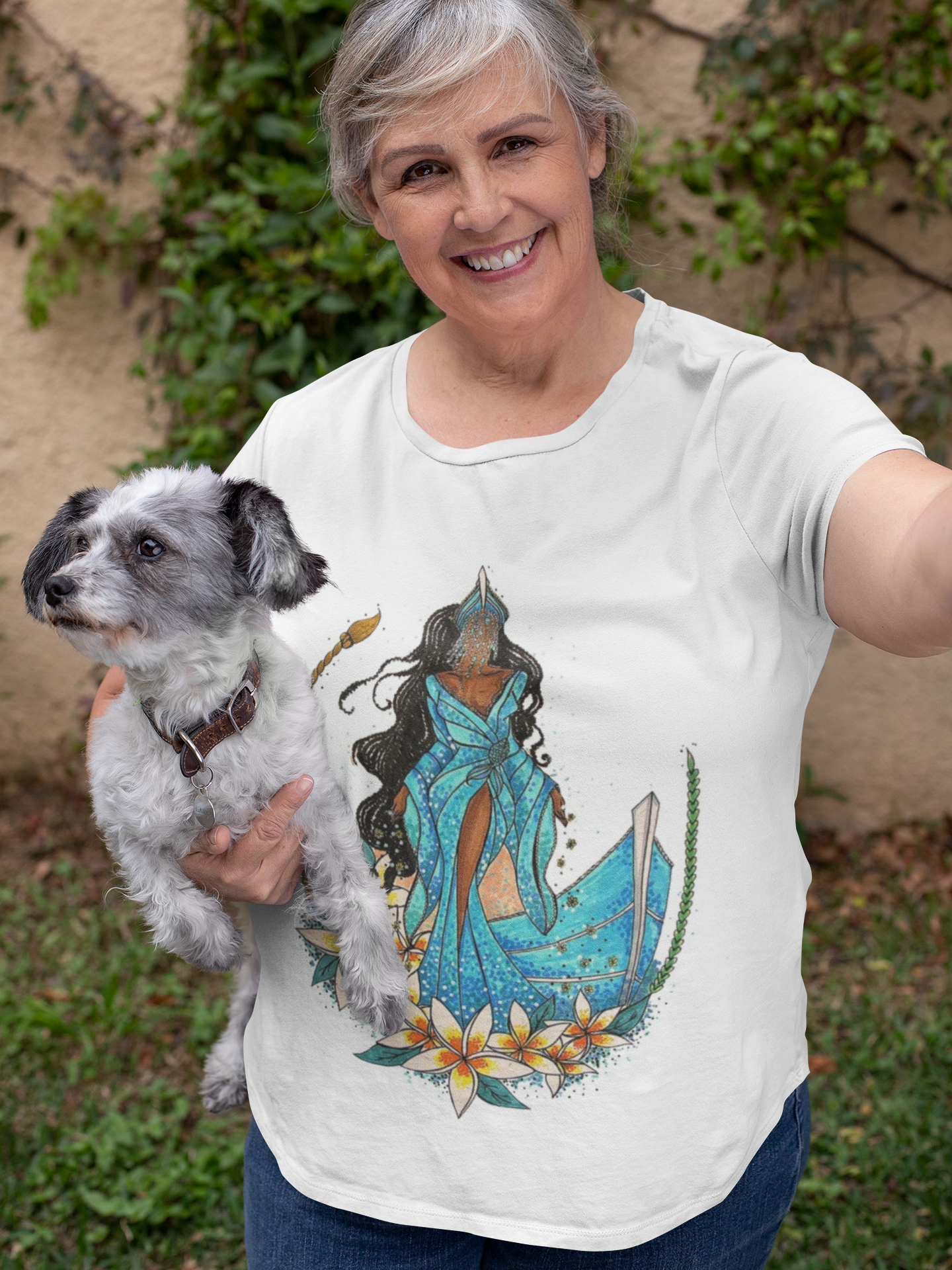 Camiseta da Orixá Iemanjá (Modelo Plus Size)