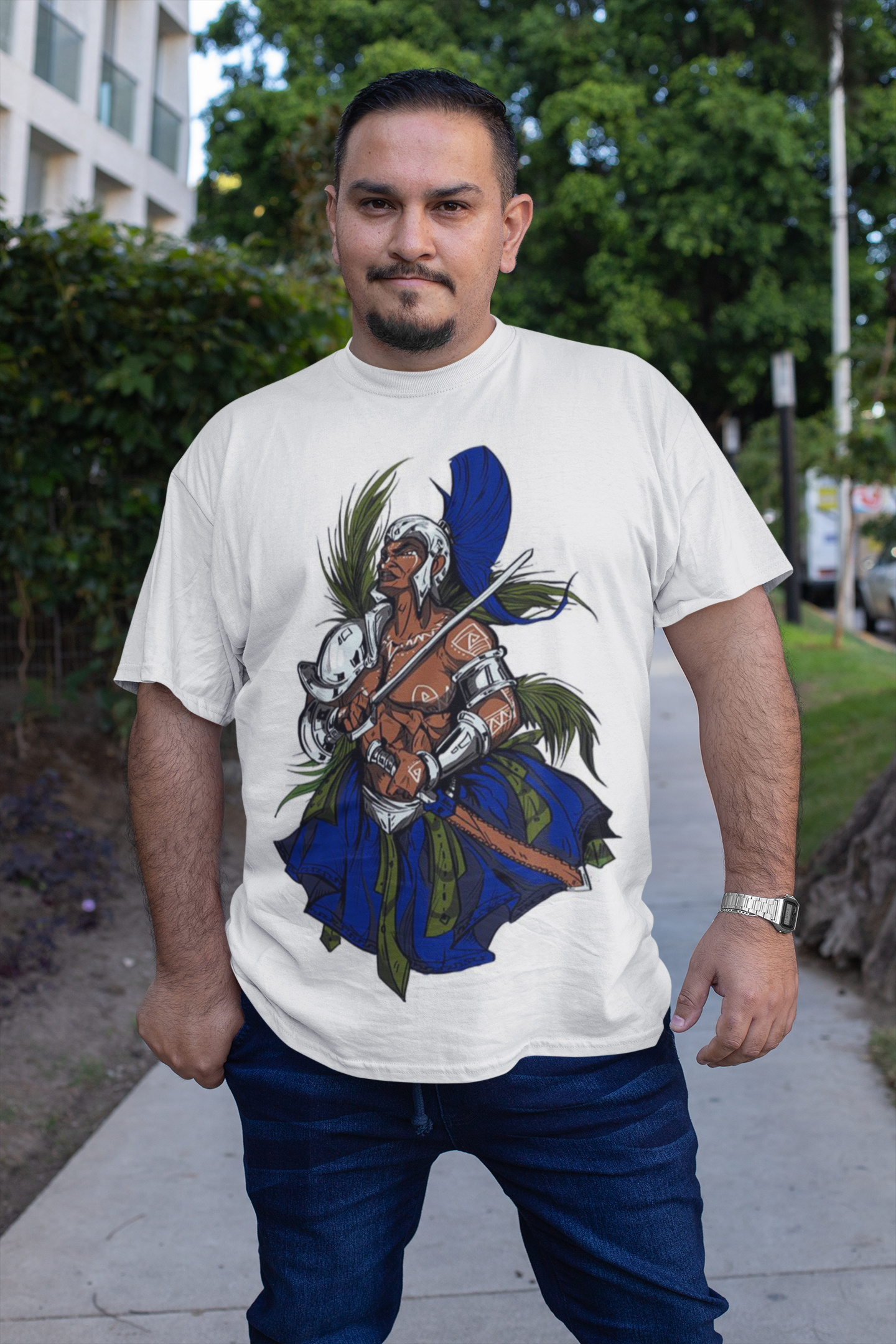 Camiseta do Orixá Ogum (Modelo Plus Size)