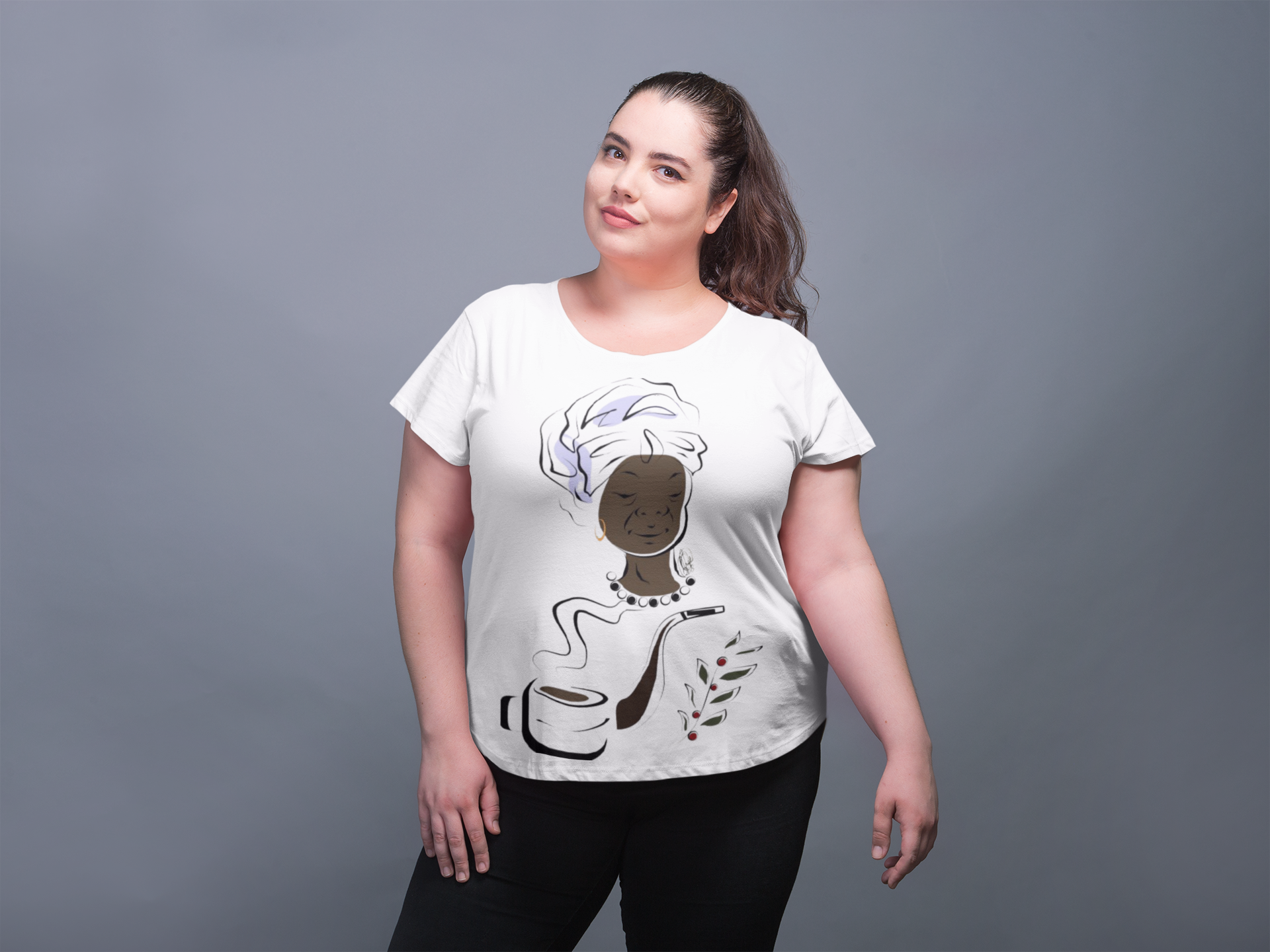 Camiseta dos Preto Velho (Modelo Plus Size)