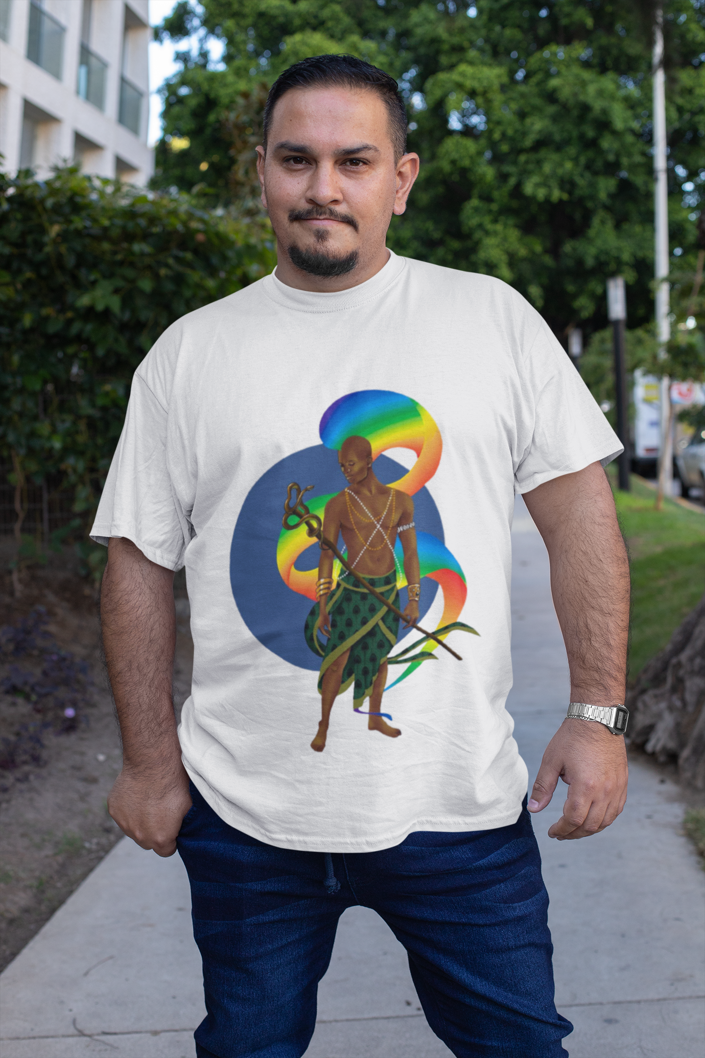 Camiseta Orixá Oxumaré (Modelo Plus Size)