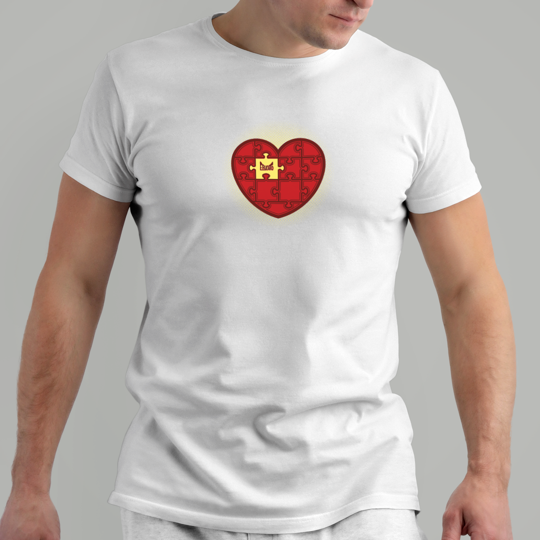 Camiseta - Coração quebra cabeça