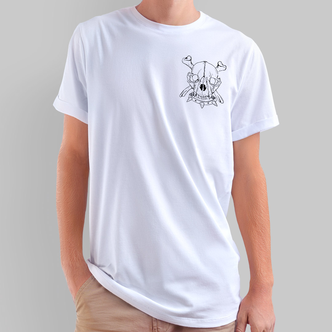 Camiseta Caveira Pit Bull Linhas