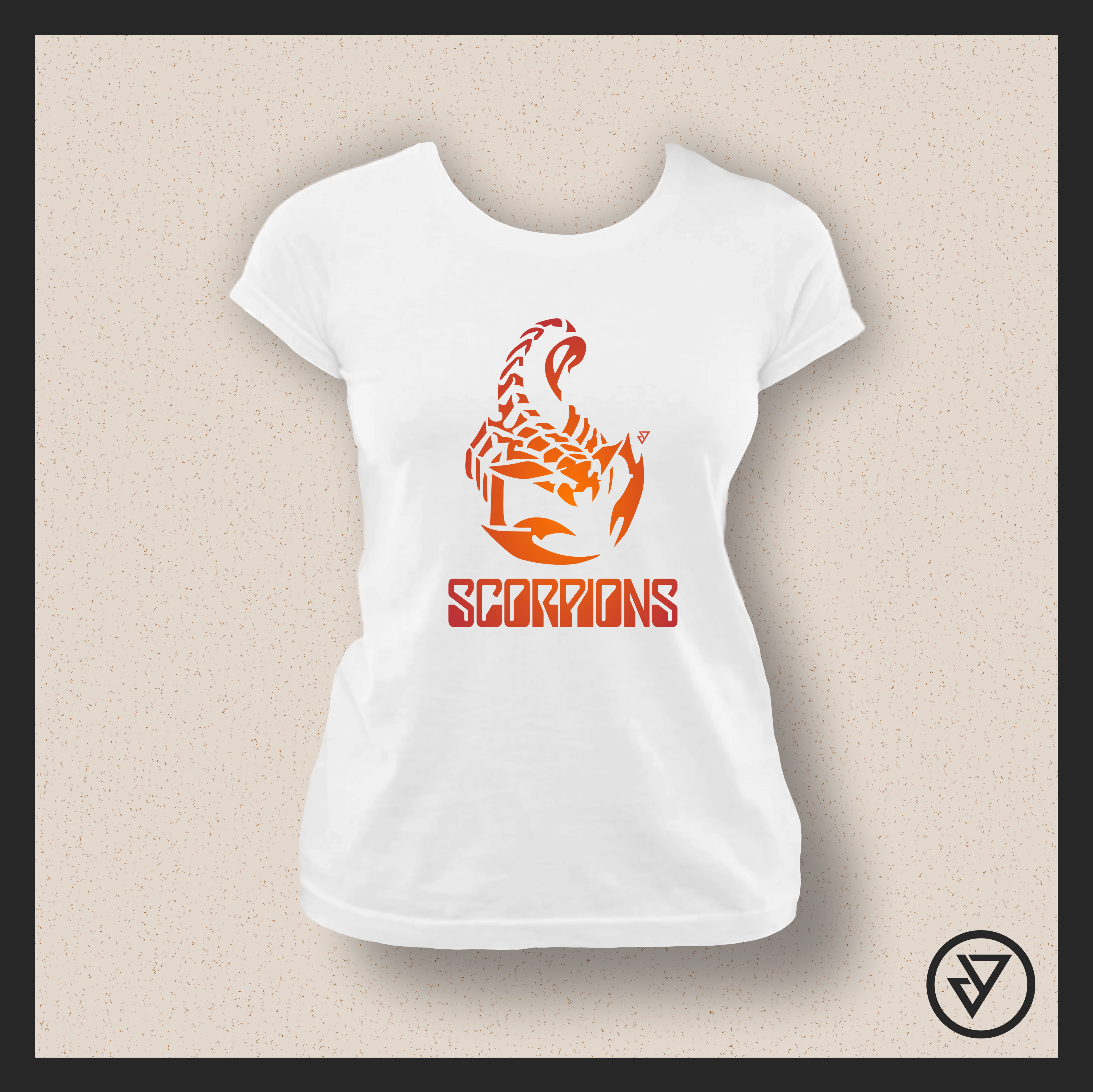 Nome do produto: Camisa Feminina Scorpions - Branca/Preta