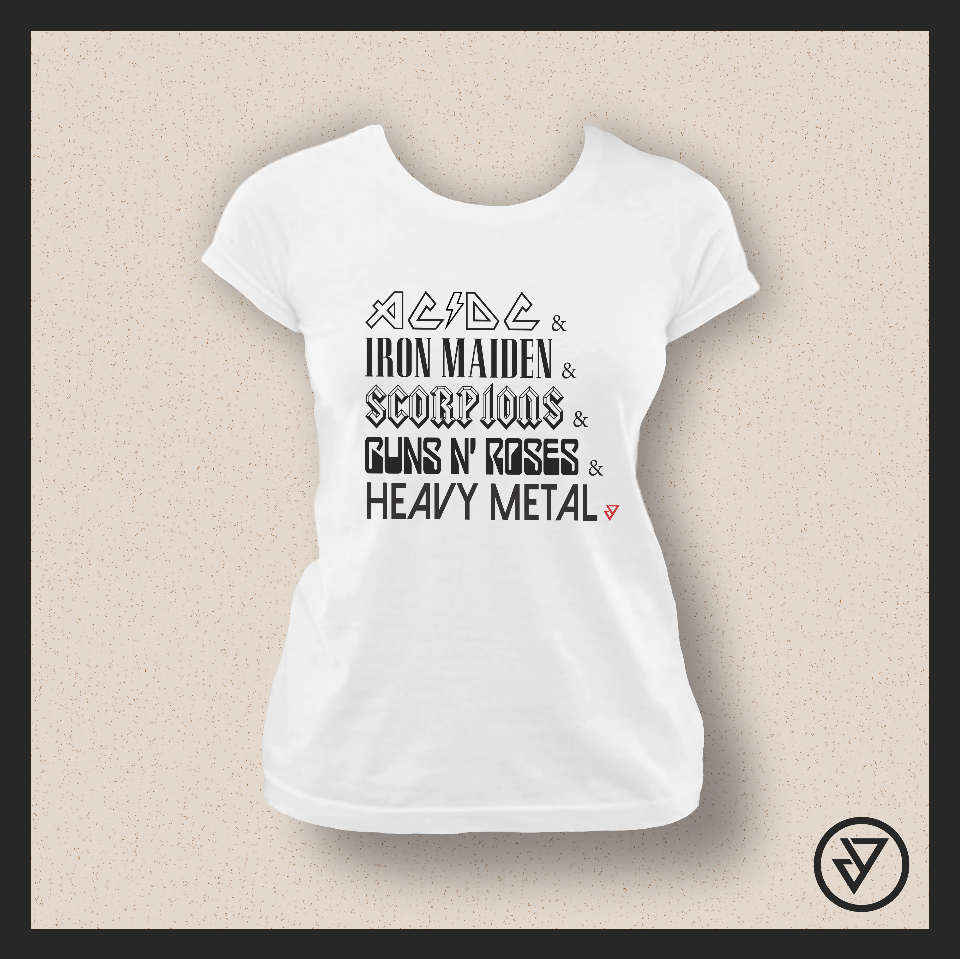 Camisa Feminina Heavy Metal (Bandas) - Branca