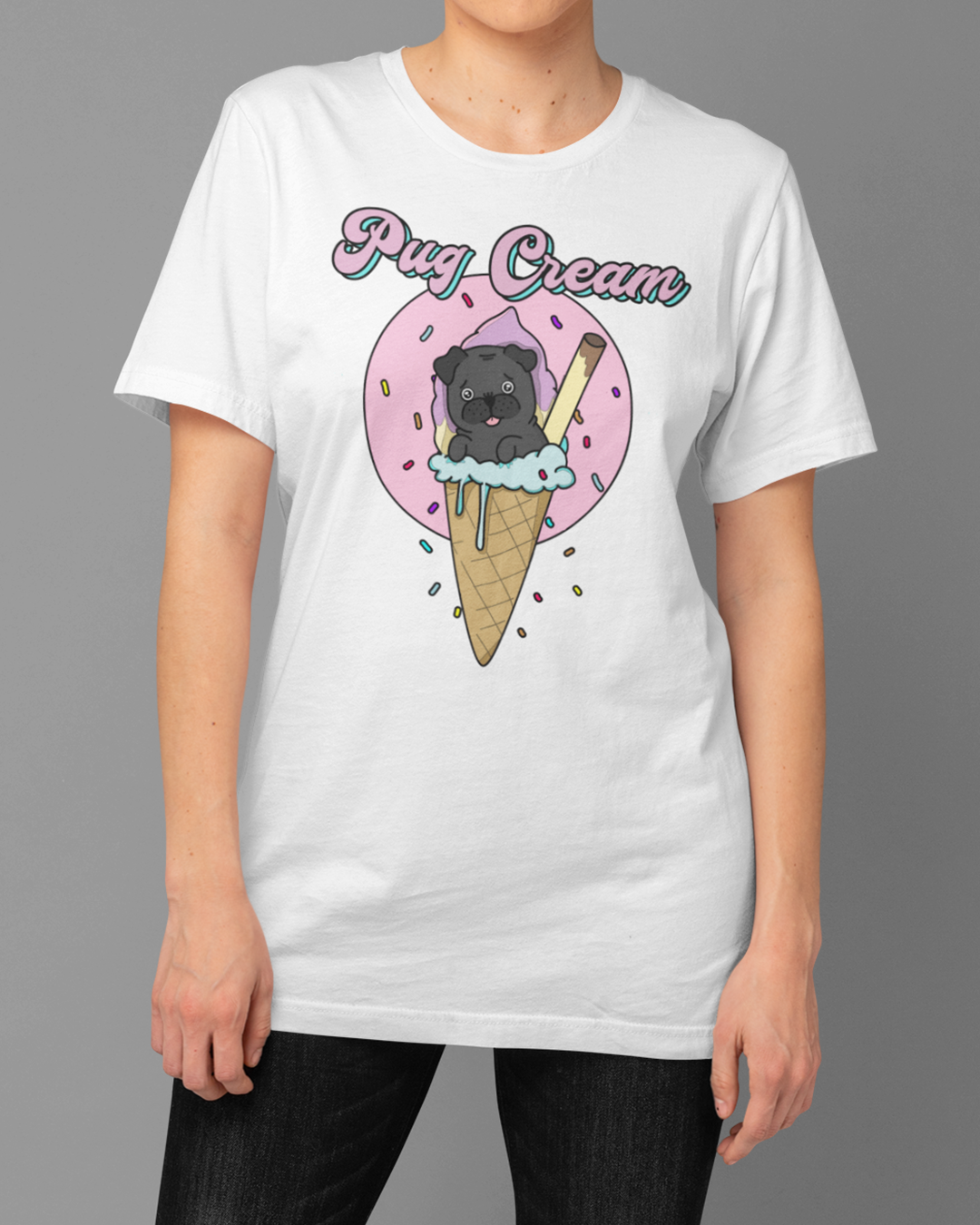 Camiseta Pug Cream