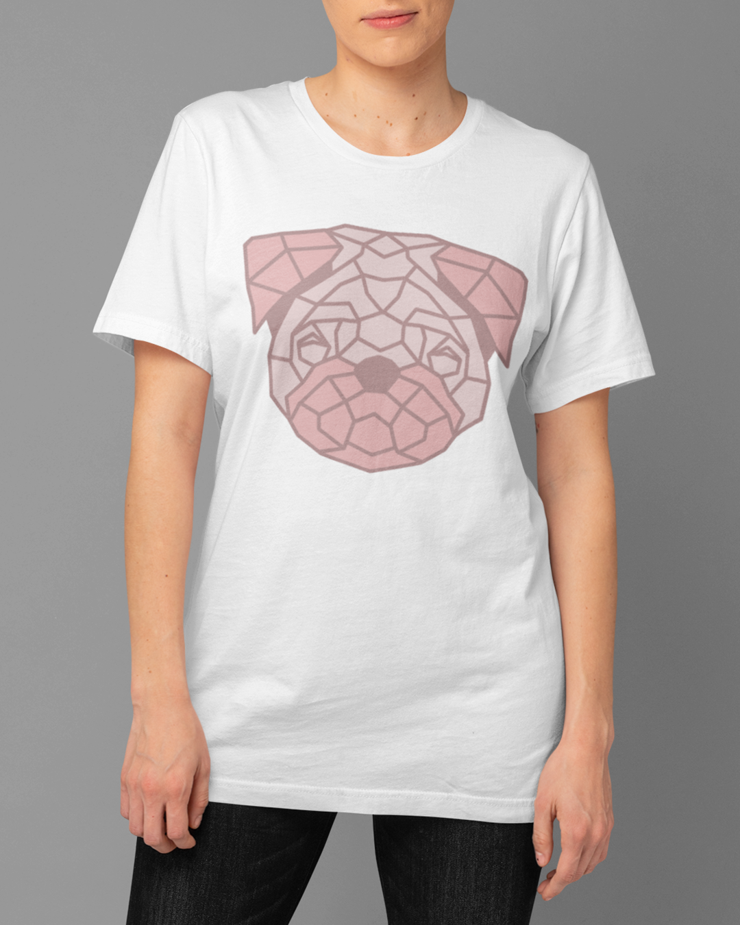 Nome do produto  Camiseta Cachorro Rosa Geométrico