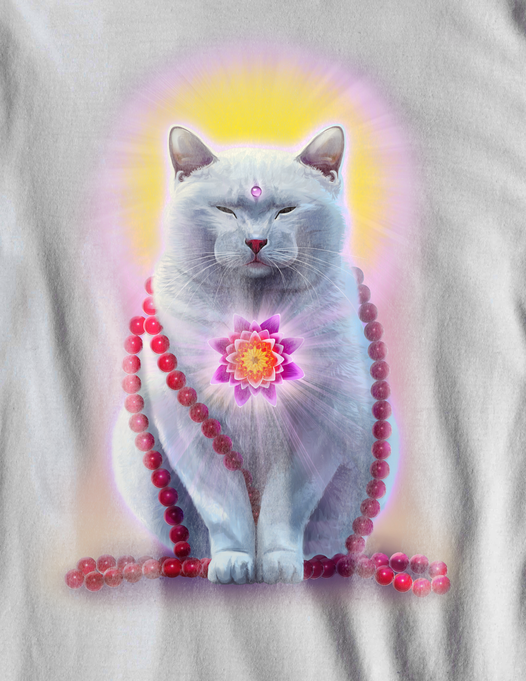 Nome do produto  Camiseta - O Gato e a Meditação - (unissex)