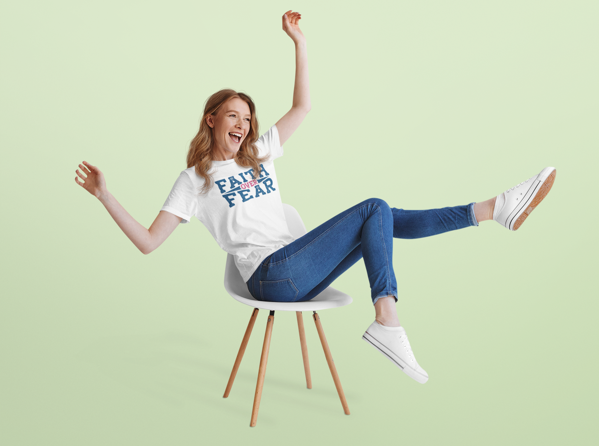 Nome do produto  Camiseta Feminina Cristã Faith Over Fear