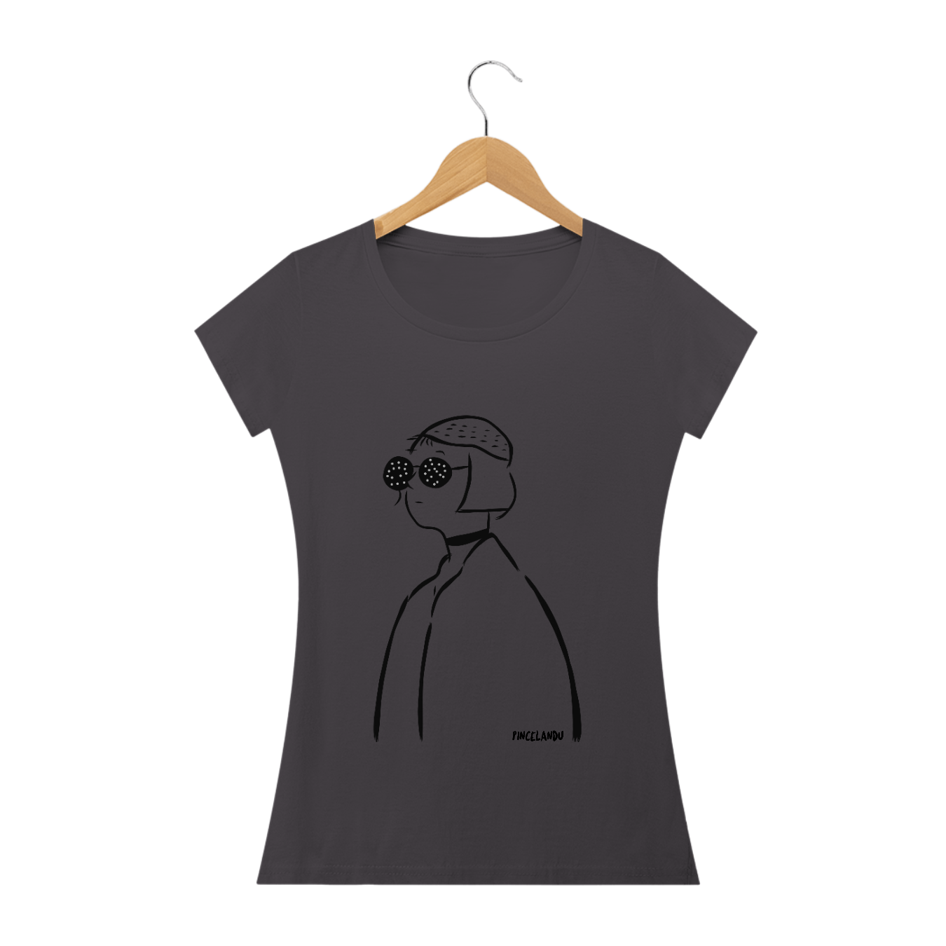 Nome do produto  T-shirt baby long desenho minimalista Pincelandu