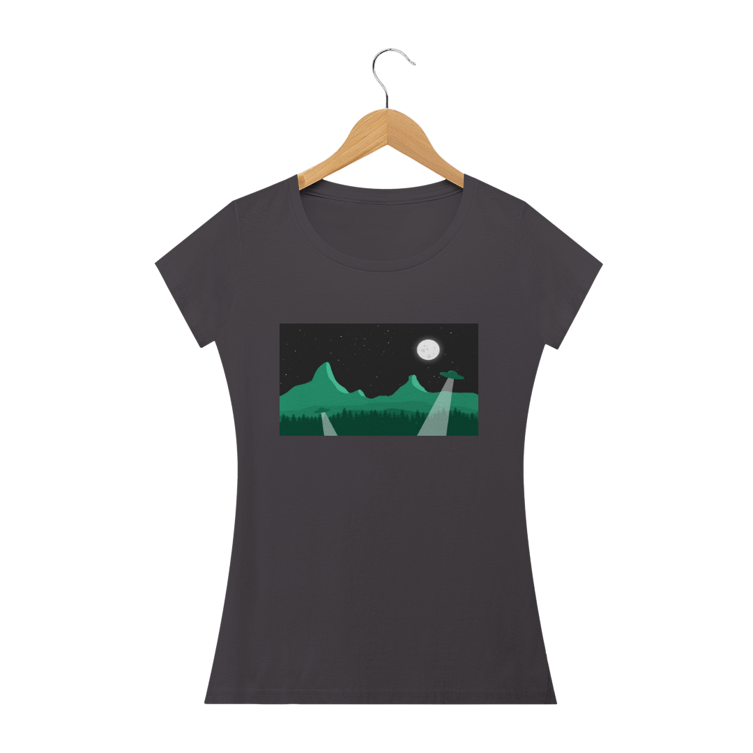 Nome do produto  CAMISETA BABY LONG - UFO - OVNI - Feminina